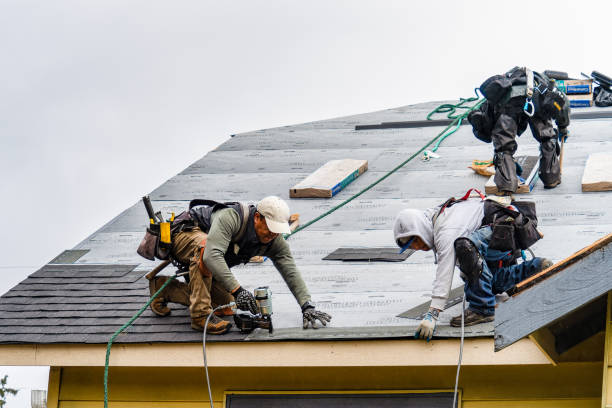 Professional Gutter Installation technician working in Lincoln, MO
